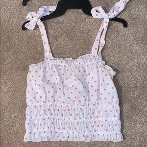 Gianna bini pink polka dot tank top